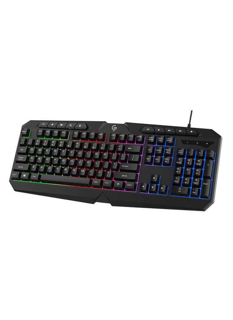 Porodo Gaming 5 in 1 Ultimate Gaming Kit ( Keyboard / Stereo Speakers / RGB Microphone / RGB Mouse / Mouse Pad ) - Black