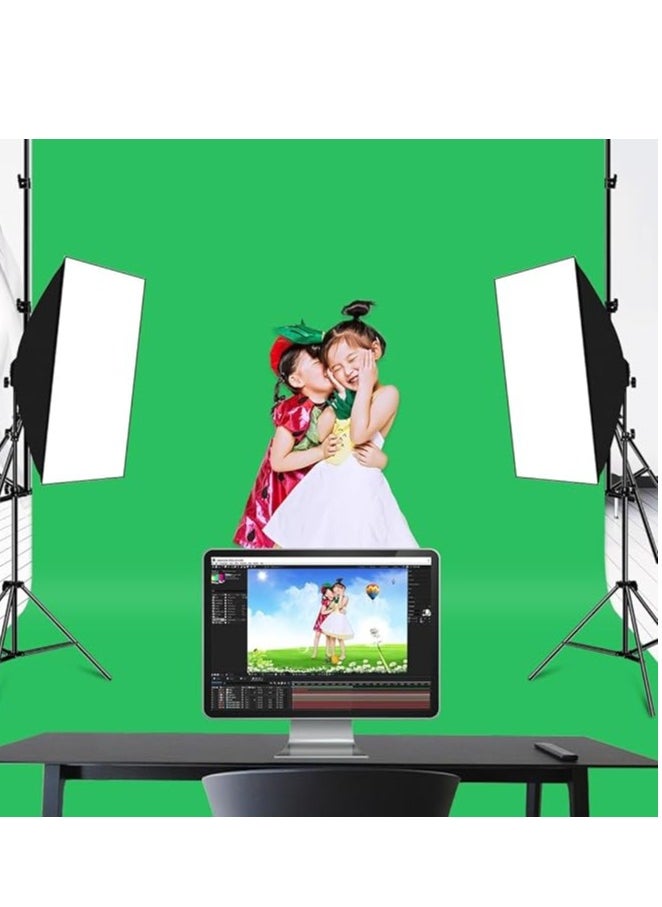 Xria Green Screen 3X6m 10X20 Ft Solid Color Backdrop Photographic Background Washable Cloth For Photo Studio Video Chroma Key (Green)