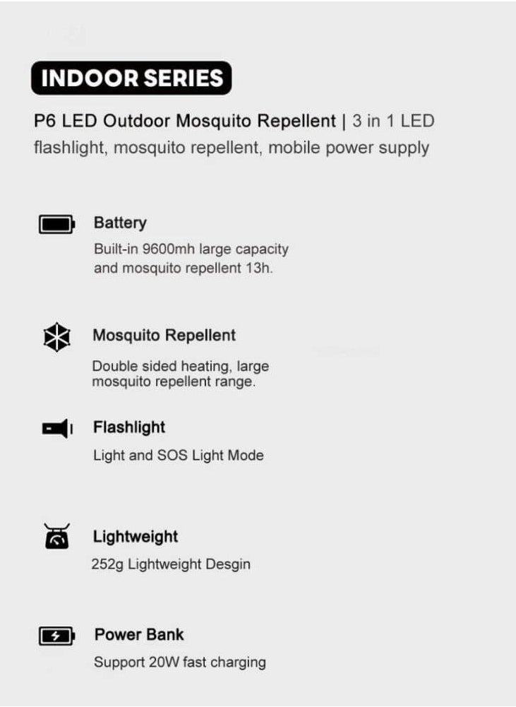 AISOLOVE Outdoor Portable Mosquito Repellent with LED Flashlight