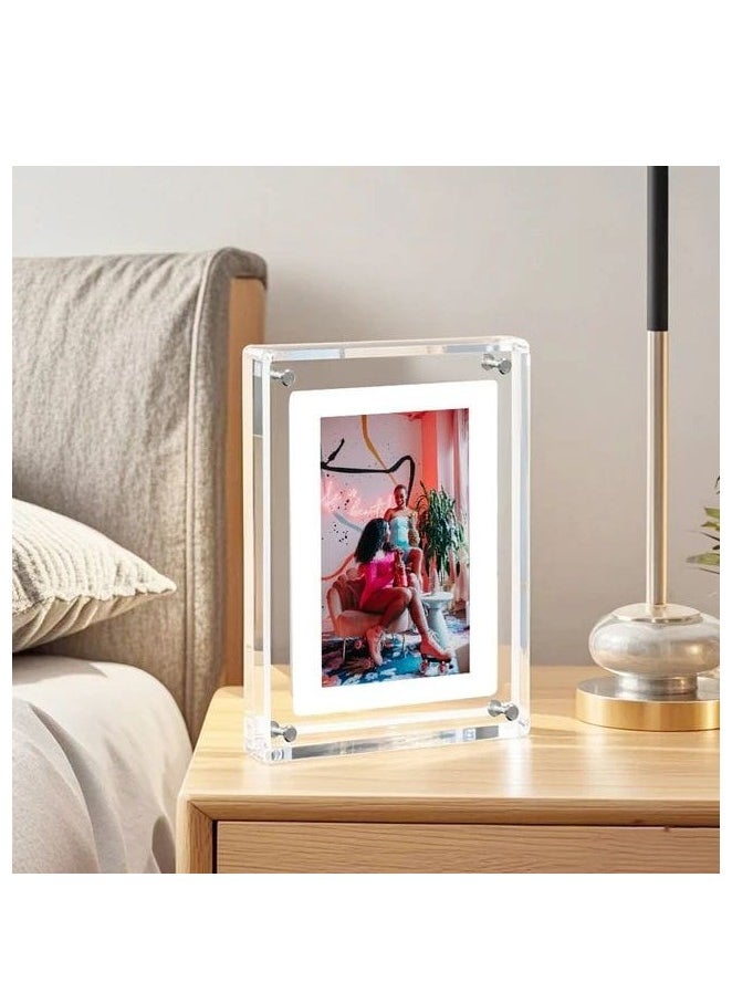 Acrylic Digital Frame - (10.1 Inch)Transparent Photo Frame Design Digital Photo Frame-IPS HD Screen Photo/Music/Video Playback