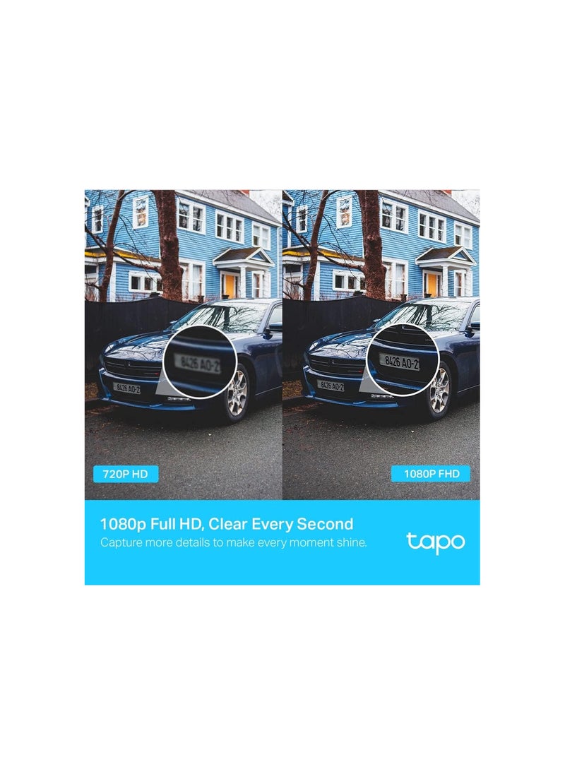 Tapo TP-Link 1080p Full HD Outdoor Pan/Tilt Security Wi-Fi Camera, 360° Motion Detection, IP65 Weatherproof, Night Vision, Cloud &SD Card Storage, Works with Alexa&Google Home ( C500) White