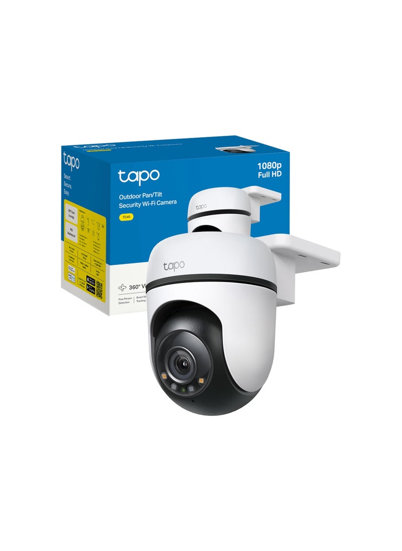 Tapo TP-Link 1080p Full HD Outdoor Pan/Tilt Security Wi-Fi Camera, 360° Motion Detection, IP65 Weatherproof, Night Vision, Cloud &SD Card Storage, Works with Alexa&Google Home ( C500) White