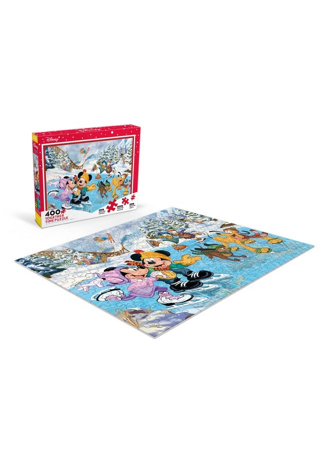 - Disney Holiday - Together Time - Mickey & Minnie Skating - 400 Piece Jigsaw Puzzle