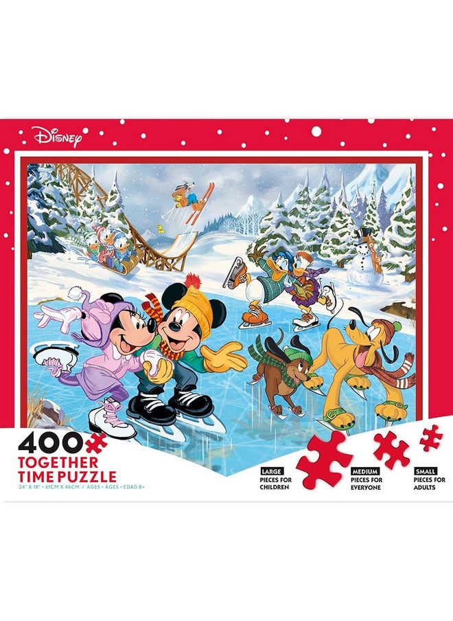 - Disney Holiday - Together Time - Mickey & Minnie Skating - 400 Piece Jigsaw Puzzle