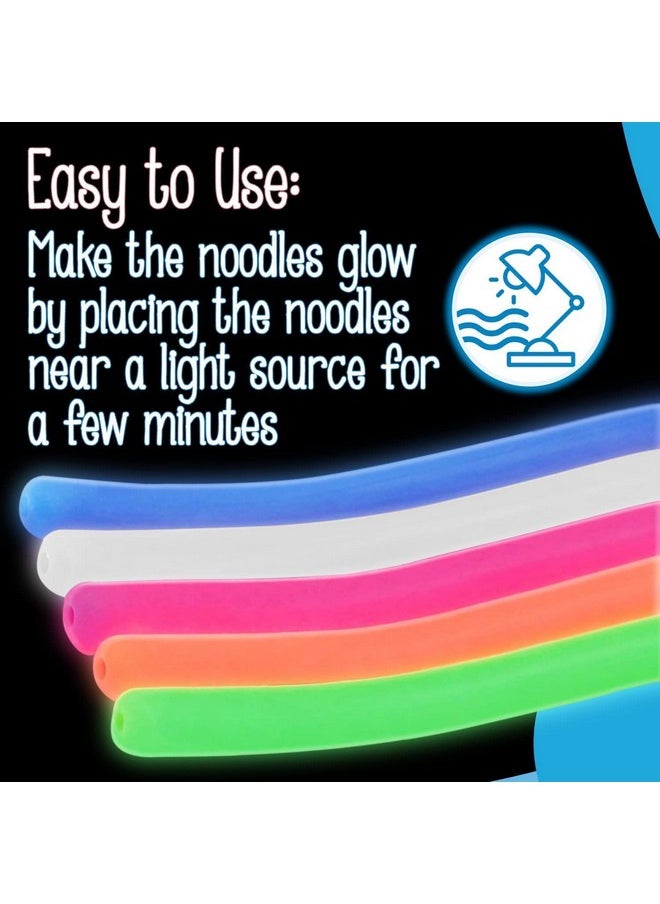 5-Pack Glow In The Dark Original Monkey Noodle Stretchy String Fidget / Sensory Toys (Bpa/Phthalate/Latex-Free) - Stretches From 10 Inches To 8 Feet!
