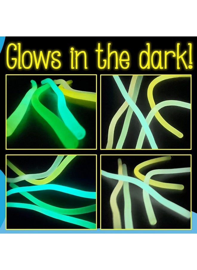 5-Pack Glow In The Dark Original Monkey Noodle Stretchy String Fidget / Sensory Toys (Bpa/Phthalate/Latex-Free) - Stretches From 10 Inches To 8 Feet!