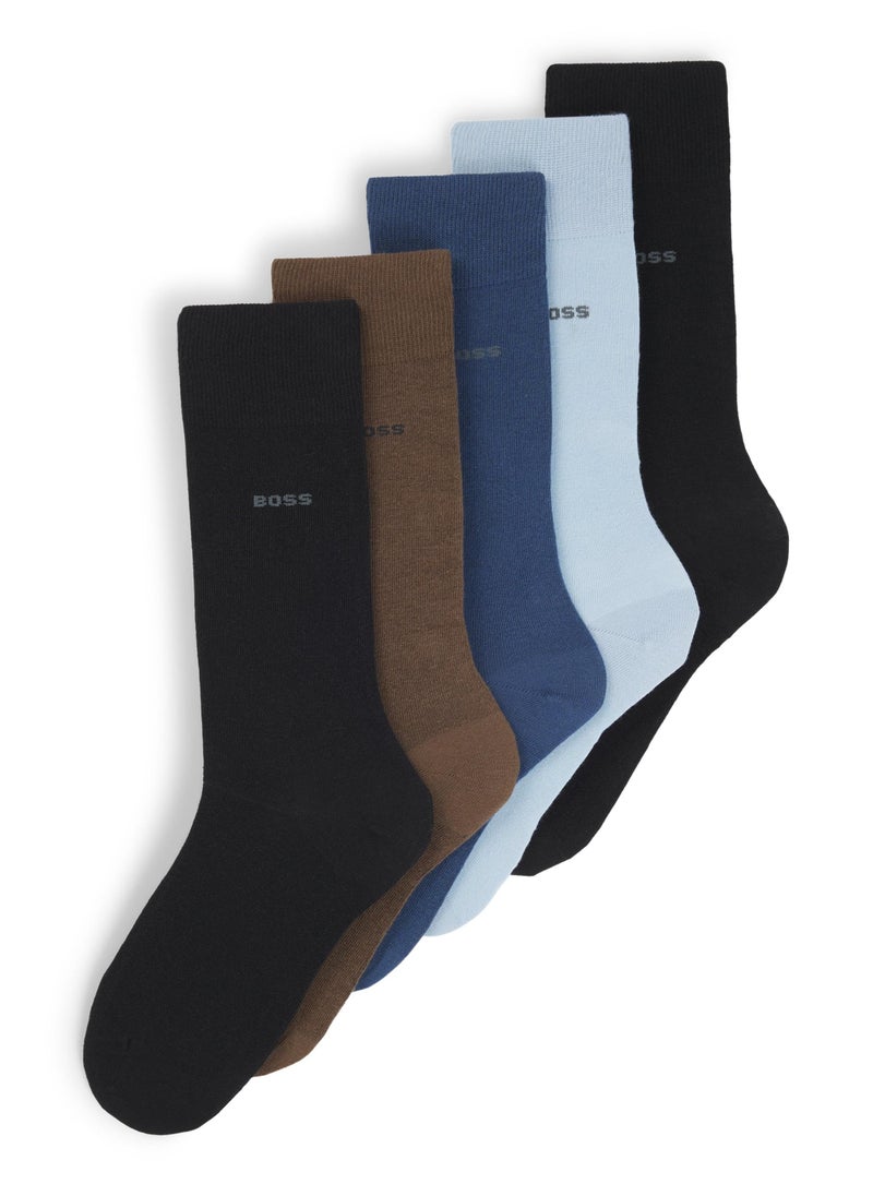 Five-pack of cotton-blend regular-length socks