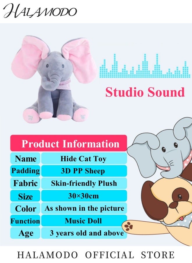 Singing Elephant Interactive Stuffed Plush Animal Talking Toy Adorable Elephant Baby Plush Toy Best Buddy for Kids Gift Age 3+