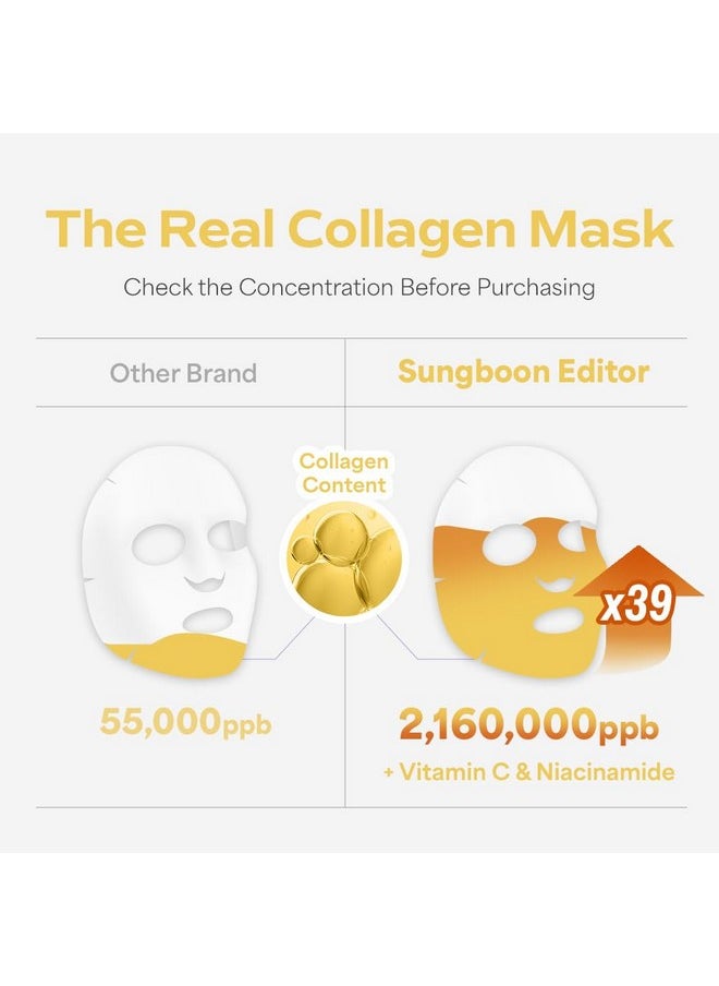 Deep Collagen Niacin-Vita C Overnight Mask 37Gx4Ea | Real Collagen Face Mask With Niacinamide And Vitamin C | Real Collagen 2,160,000Ppb | Glass Skin Korean Skincare