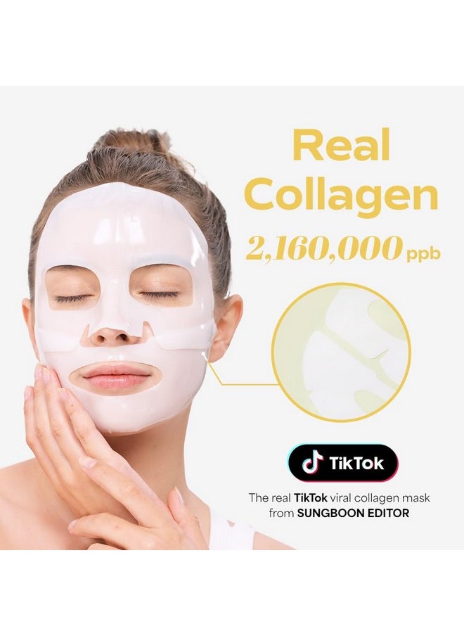 Deep Collagen Niacin-Vita C Overnight Mask 37Gx4Ea | Real Collagen Face Mask With Niacinamide And Vitamin C | Real Collagen 2,160,000Ppb | Glass Skin Korean Skincare