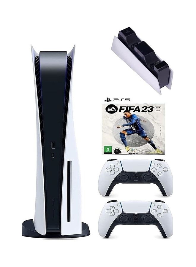 Playstation 5 Disc Console With Dualsense Charging Station Extra Controller And Fifa 23