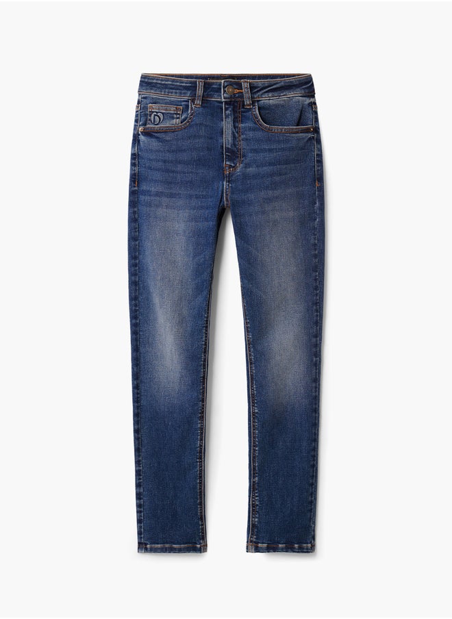 Straight Jeans With Plain Pockets