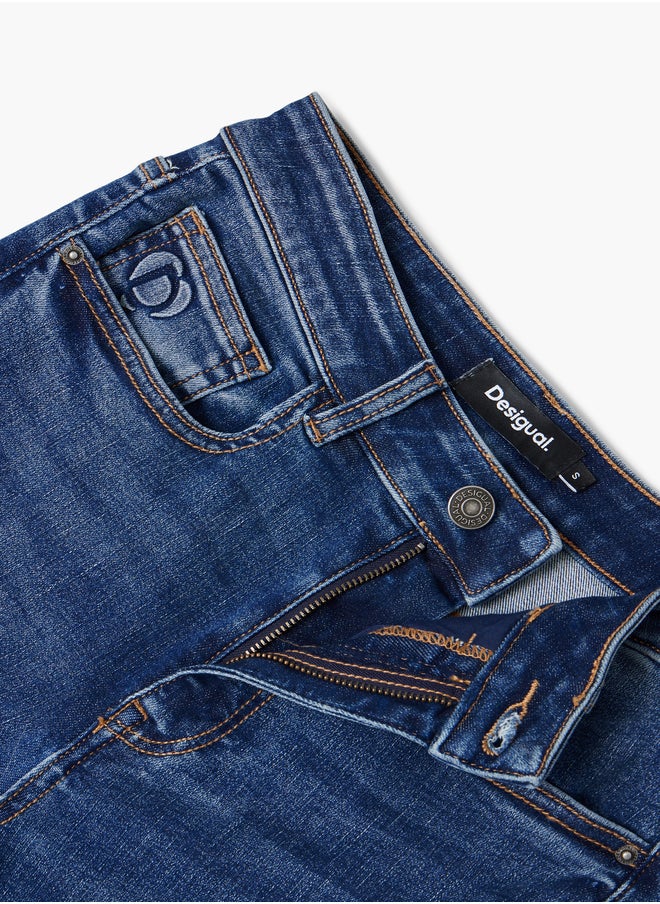 Straight Jeans With Plain Pockets