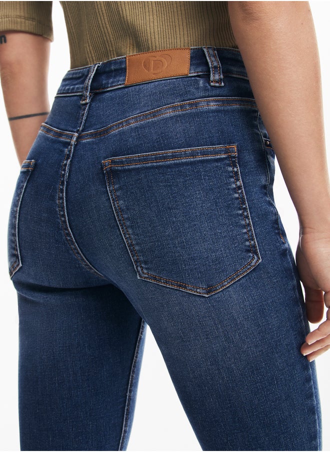 Straight Jeans With Plain Pockets