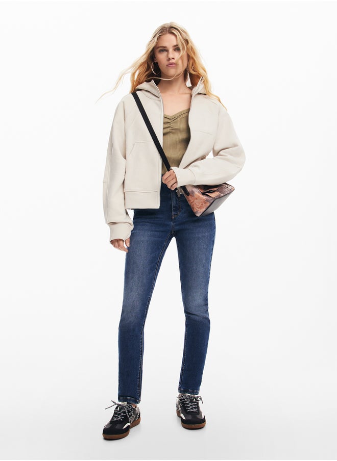 Straight Jeans With Plain Pockets
