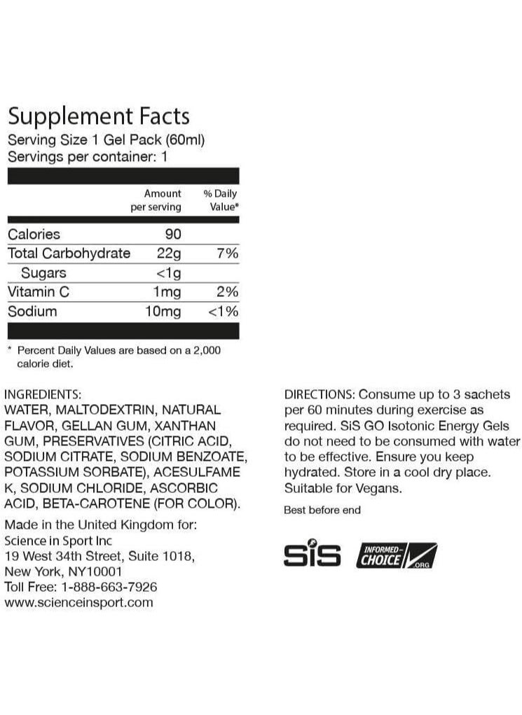 GO Isotonic Energy Gel - Blackcurrant, Trusted Quality Since 1992,Natural Flavours,Low suger,6 pack 60 ml