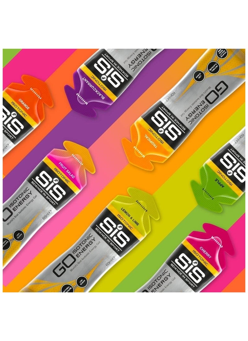GO Isotonic Energy Gel - Blackcurrant, Trusted Quality Since 1992,Natural Flavours,Low suger,6 pack 60 ml
