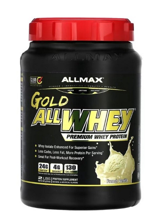 Gold AllWhey Premium Whey Protein French Vanilla 2 lbs 907 g