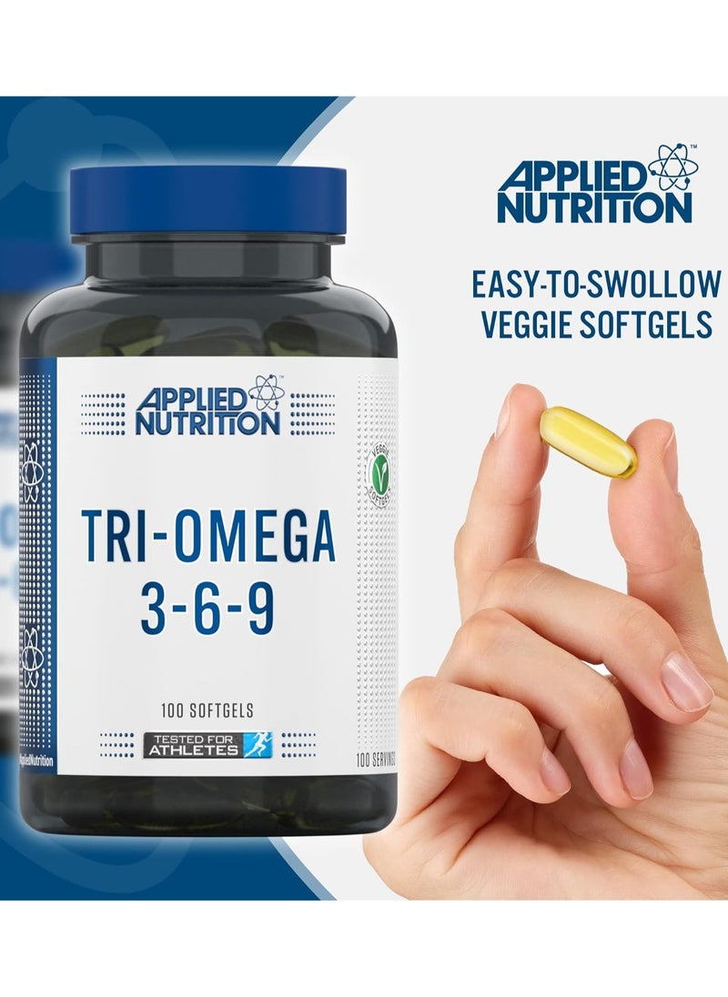 Applied Nutrition TRI-Omega 3-6-9, 100 Softgels,100 Serving