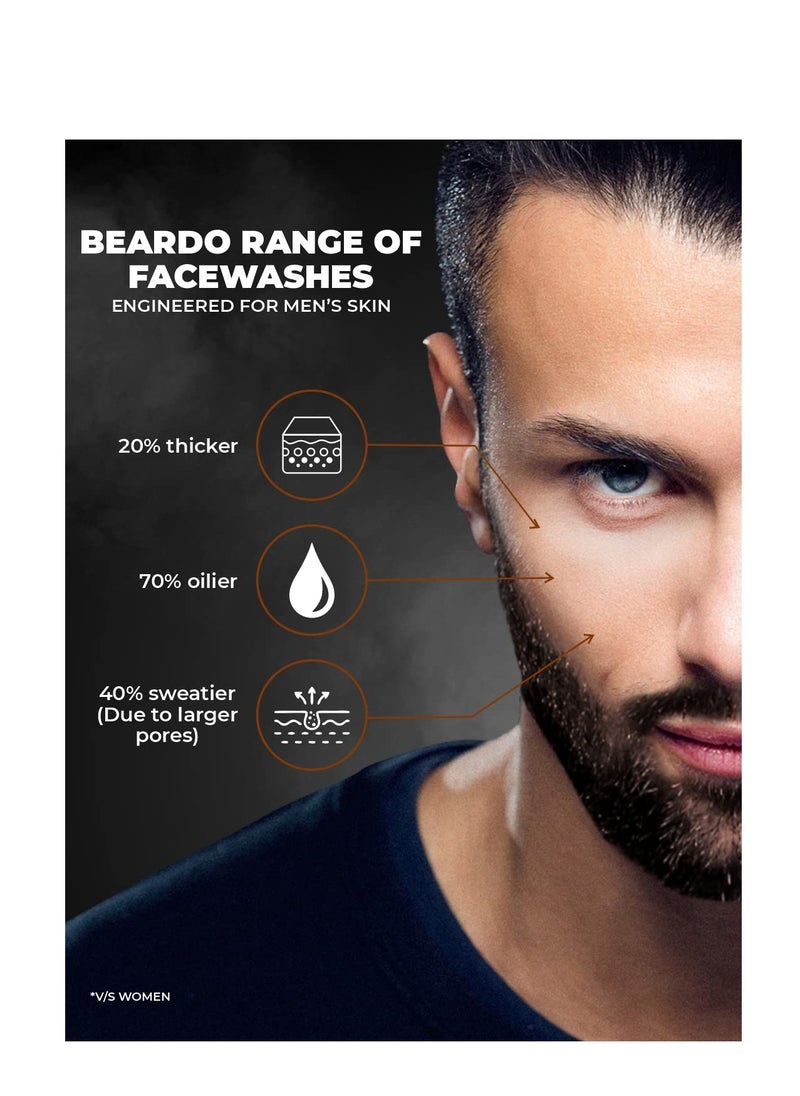 Beardo DeTan Face Wash for Men | With Vitamin E, Aloe Vera & Coffee | All in One Tan removal Face Wash for Men | Exfoliates, Brightens and Hydrates Skin | All Skin type | 100ml