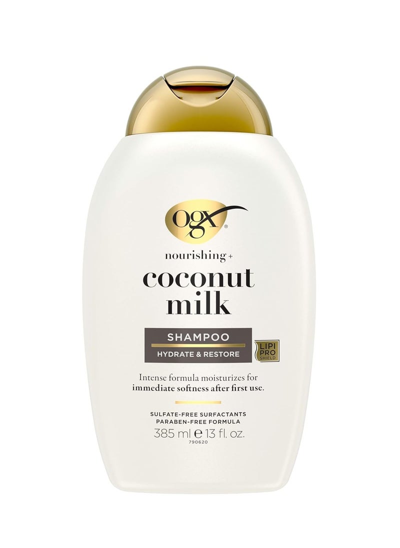 Nourishing Coconut Milk Moisturizing Shampoo Hydrating  and Restoring Shampoo Moisturizes for Soft Hair After the First Use Paraben Free Sulfate Free Surfactants 13 fl oz