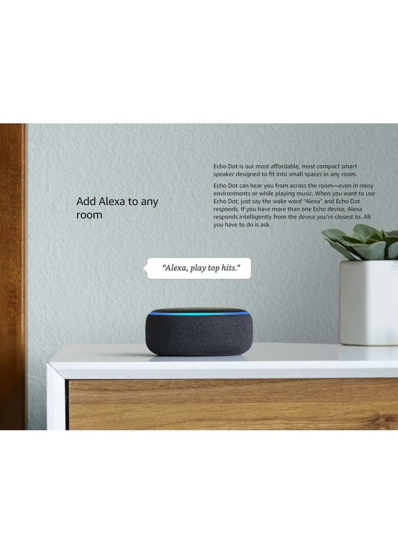 Smart Home Systems Echo Dot (3rd Gen) Smart Certified Restored with Alexa Support Carbon Black