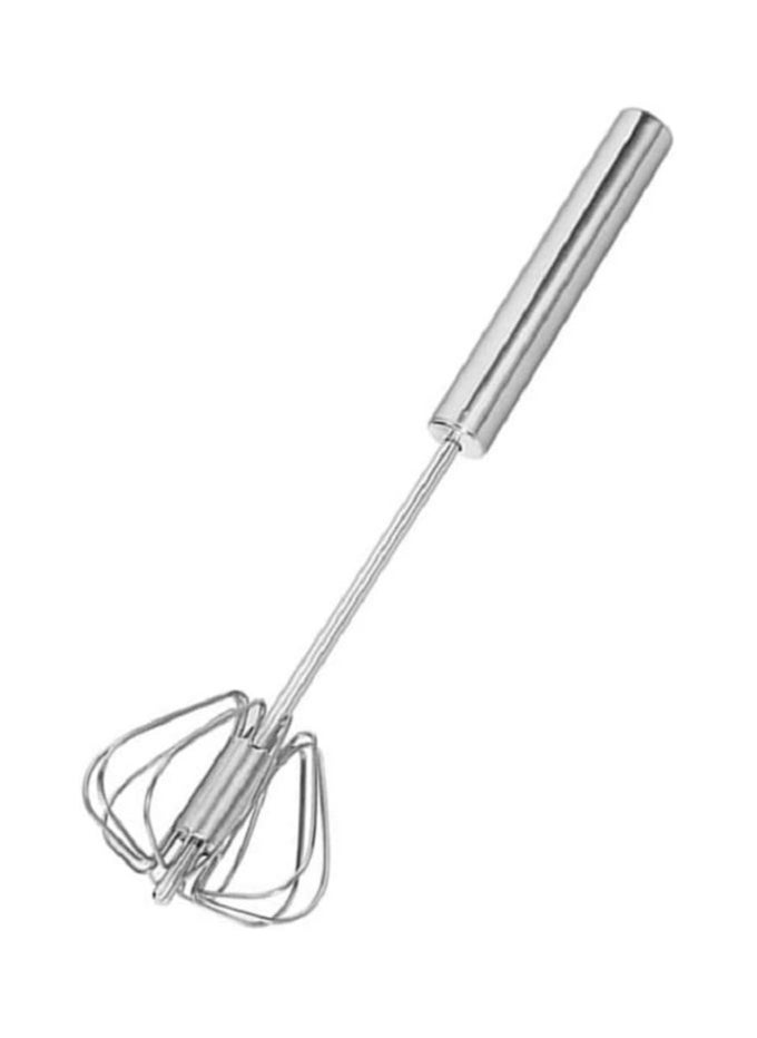 Stainless Steel Whisks, Hand Push Whisk Blender Semi-Automatic Whisk Mixer Egg Milk Beater Milk Frother Rotating Push Whisk Mixer for Blending, Whisking, Beating & Stirring (10 inches)