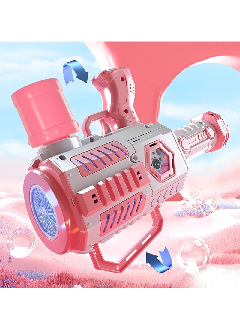 Bubble Gun Automatic Electric Bubble Machine Children Handheld Bubble Maker Summer Portable Outdoor Toy LED Light Party Weeding Children Toy Boy Girl Gift Birthday