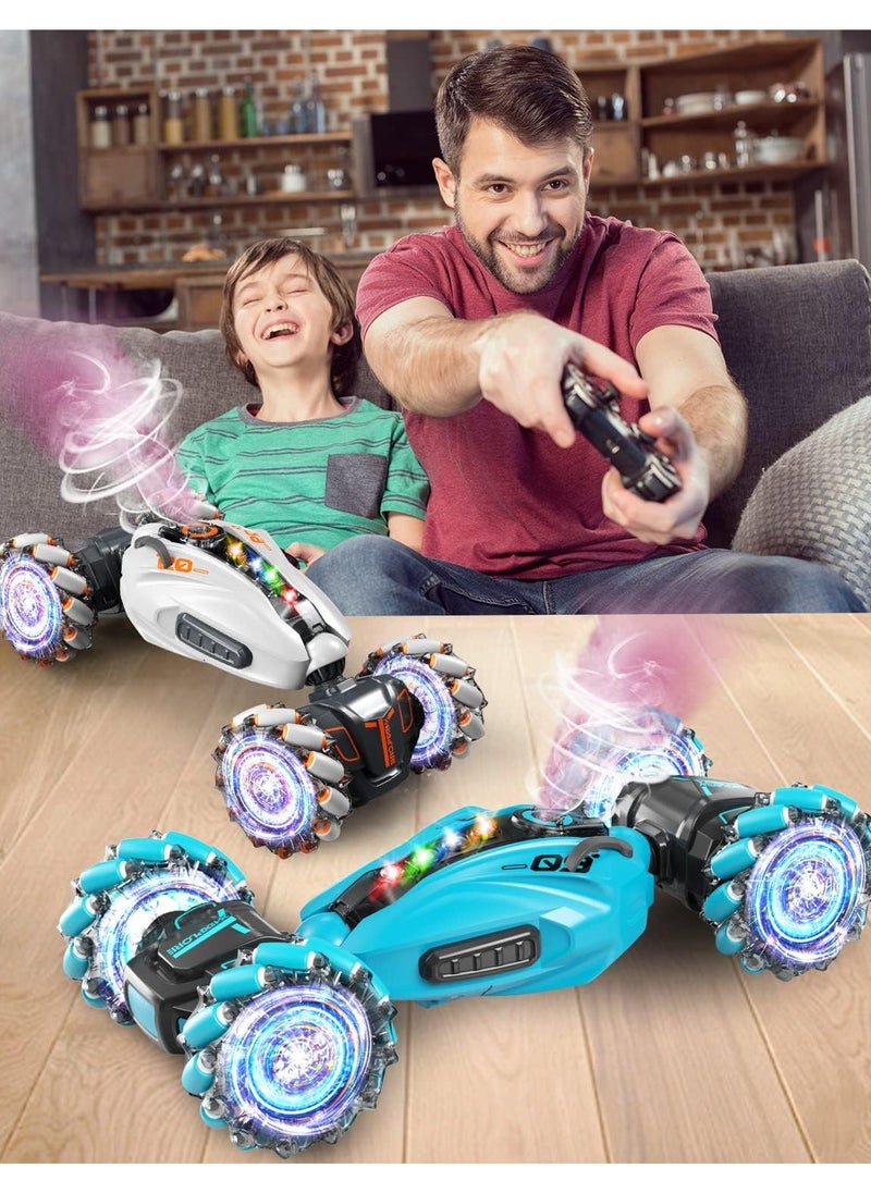 Rc Car with Spray, 1:12 Large 4WD Hand Controlled RC Car, All Terrain Remote Control Car for Boys 8-12,Toys for 7 8 9 10 11 12 Year Old Boys/Girls, Gift Birthday Christmas 2024-Blue