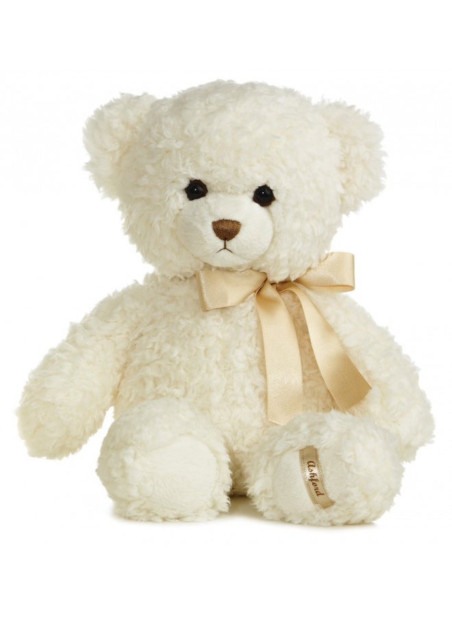 Aurora® Snuggly Ashford Bear Stuffed Animal - Comforting Companion - Imaginative Play - White 11 Inches