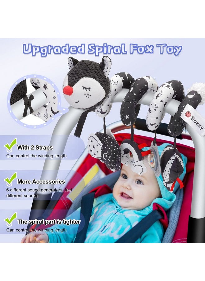 Car Seat And Stroller Toys - Black And White Car Seat Toy High Contrast Baby Toys, Baby Plush Spiral Activity Toy For Crib Mobile, Newborn Sensory Toy Best Gift For 0 3 6 9 12 Months Infants