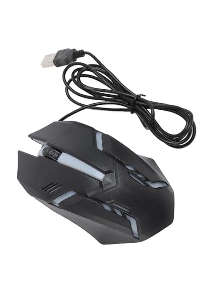 Wired Gaming Mouse, Ergonomic 3.9ft Cable Portable Plug and Play 1000 DPI 3 Keys RGB Wired Mouse for Business Work