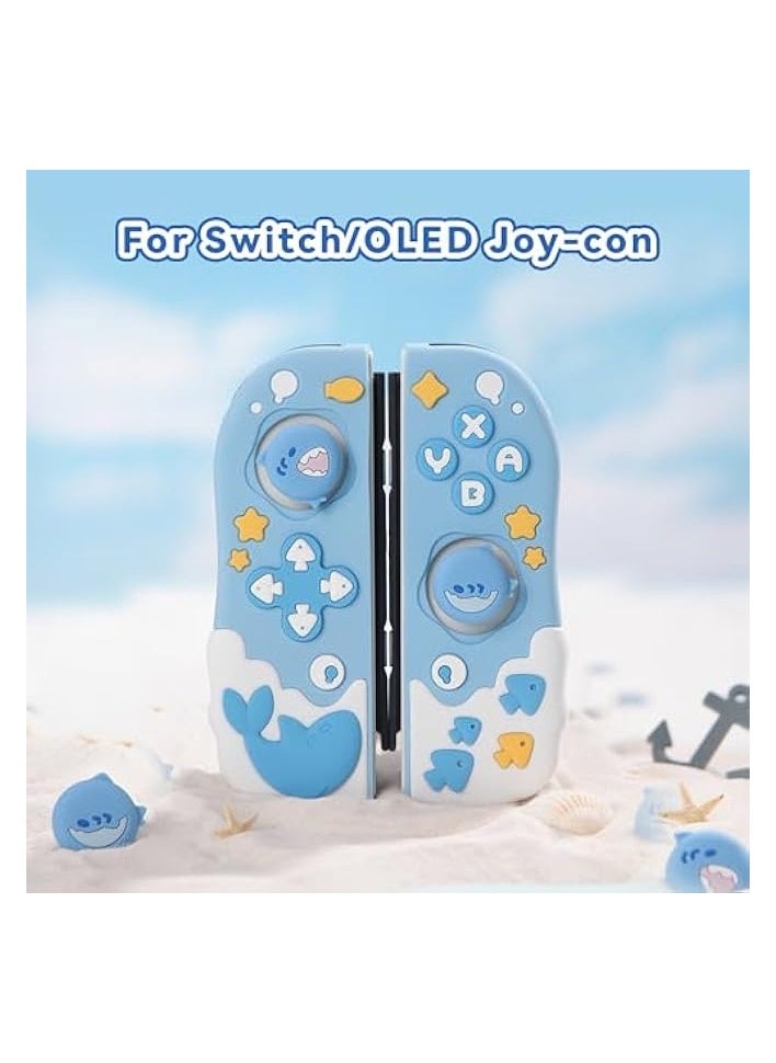 Protective Case for Switch Game Console Controllers,Soft Silicone Protective Cover Compatible with Switch Game Consoles Handheld Controller - Shark Party