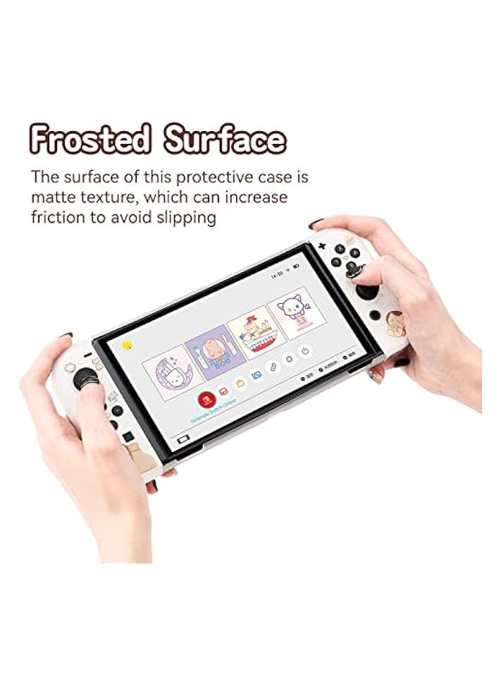 Protective Case Slim Cover Case Compatible with Nintendo Switch OLED and Joy-Con - Shock-Absorption and Anti-Scratch - Space Cat