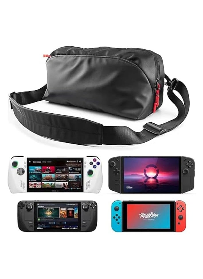 Carrying Case  Portal/Legion Go/Steam Deck/ASUS ROG Ally/Switch OLED Handheld & Accessories - Multi-Pocket Storage Bag for Console, AC Adapter, Dock Station