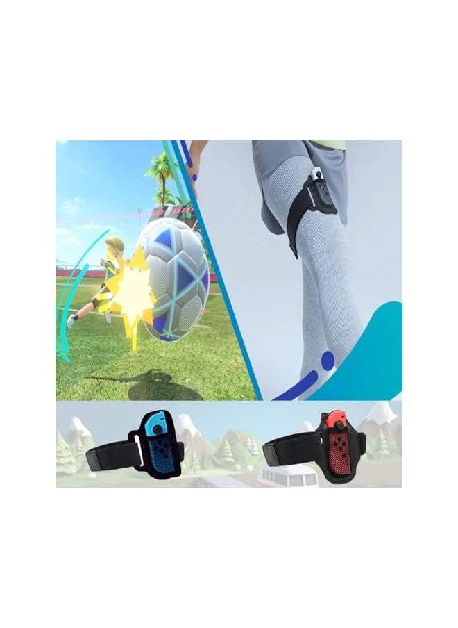 Switch Sports Accessories Bundle - 10 in 1 Family game Kit for Nintendo Switch Sports & OLED Games : Joycon Grip for Mario，Wrist Dance Bands & Leg Strap,Comfort Grip Case And Tennis Rackets