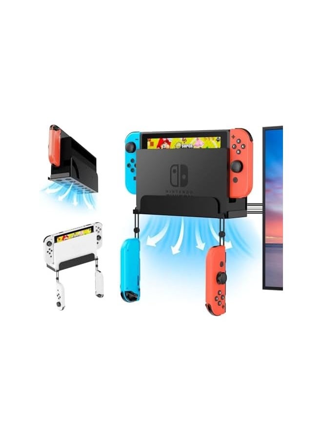 Wall Mount for Switch and Switch OLED, Compatible with OLED and Regular Nintendo Switch Models, Safely Store Your Switch Near or Behind TV