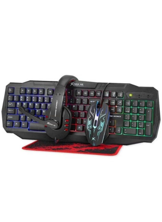 4 IN 1 CM-406 Gaming Mouse And Keyboard With Headset+Mouse Pad