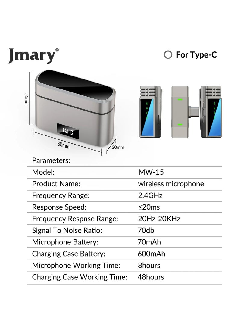 MW-15 USB-C / Type-C Port 2.4G Lavalier Wireless Microphone