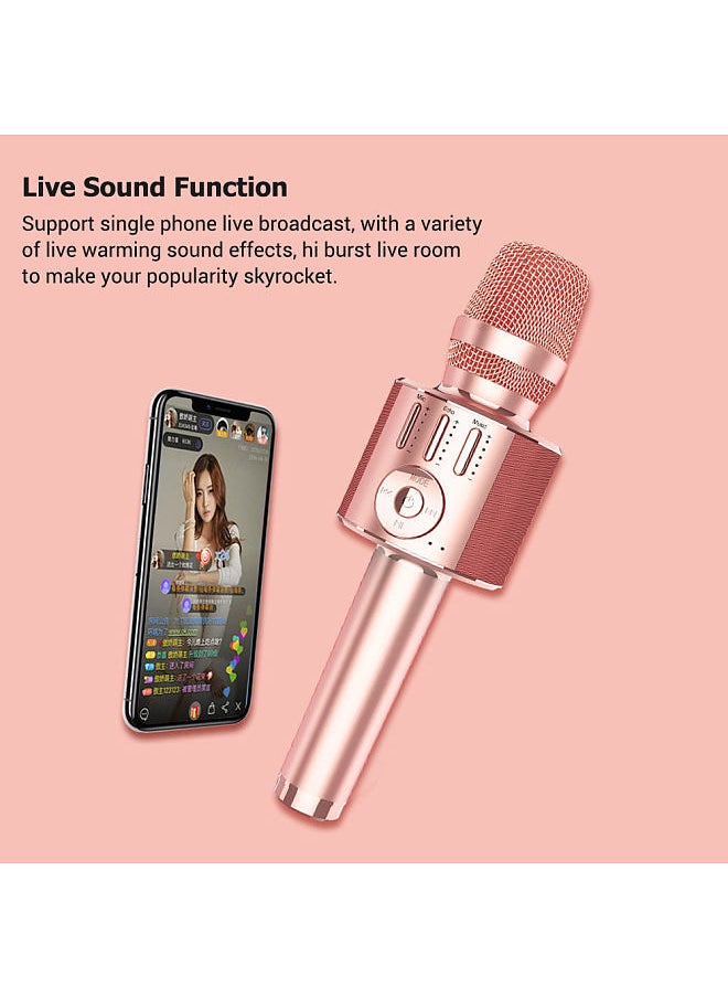 Professional H36 Handheld KTV Microphone Wireless BT Karaoke Microphone Mobile Phone Microphone with Voice Changing Modes for Live Streaming Singing Performing Occasions