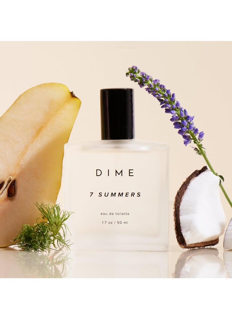 DIME Beauty Perfume 7 Summers, Sweet Floral Scent, Hypoallergenic, Clean Perfume, Eau de Toilette For Women, 1.7 oz / 50 ml