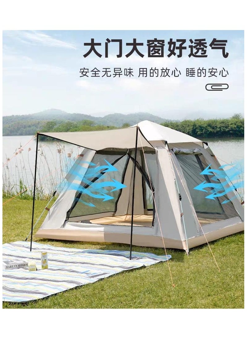 Outdoor Fully Automatic Beach Tent for 3-4 People | Speed Opening Folding Camping Tent | Double Rainproof with Front Room | Portable and Easy Setup for Camping & Beach Trips