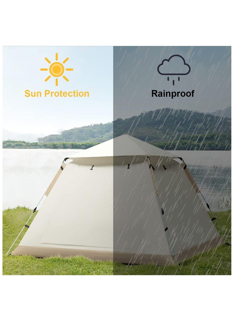 Outdoor Fully Automatic Beach Tent for 3-4 People | Speed Opening Folding Camping Tent | Double Rainproof with Front Room | Portable and Easy Setup for Camping & Beach Trips