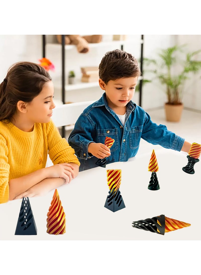 3 Packs Impossible Cone,Spiral Cone Fidget Toy Impossible Pyramid Passthrough Toy,3D Printed Spiral Cone Fidget Toy,Mini Vortex Thread Illusion Desktop Deco Souvenir Gift for Anxiety Relaxing