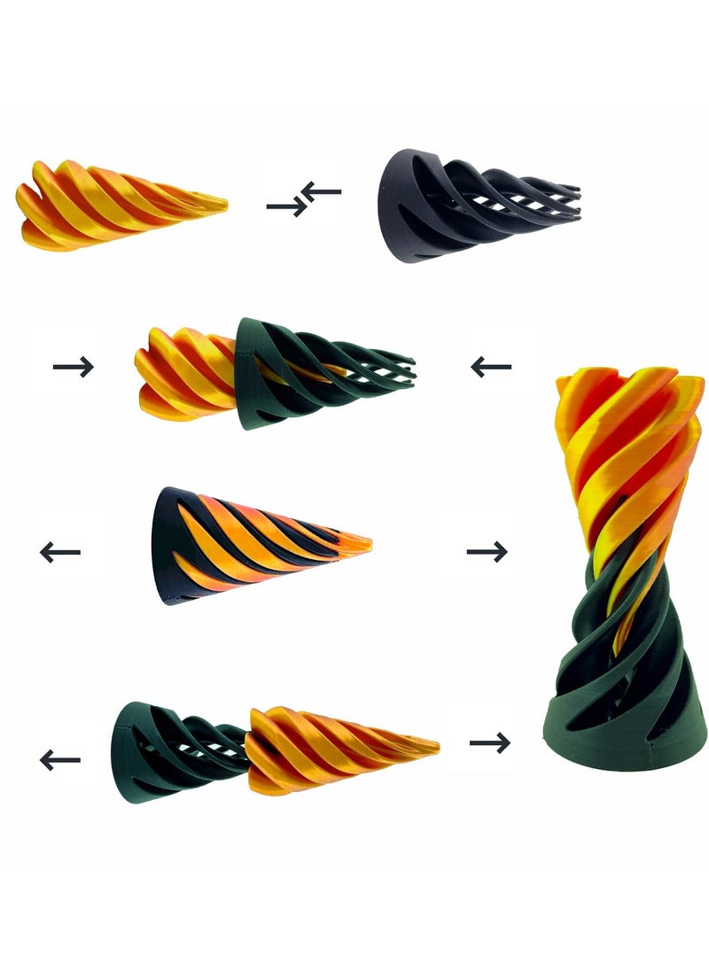 3 Packs Impossible Cone,Spiral Cone Fidget Toy Impossible Pyramid Passthrough Toy,3D Printed Spiral Cone Fidget Toy,Mini Vortex Thread Illusion Desktop Deco Souvenir Gift for Anxiety Relaxing