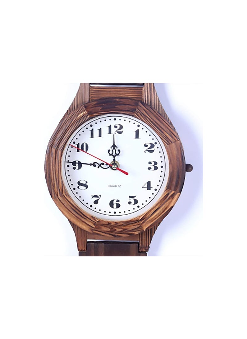 Wooden Wristwatch-Shaped Table Clock or Wall Clock.