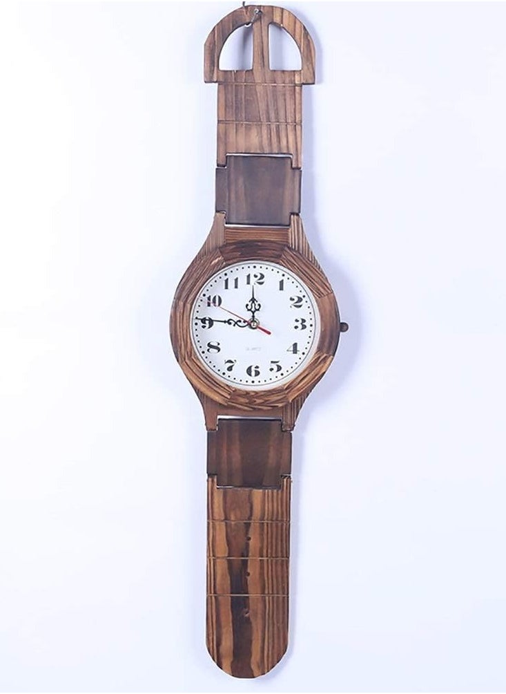 Wooden Wristwatch-Shaped Table Clock or Wall Clock.