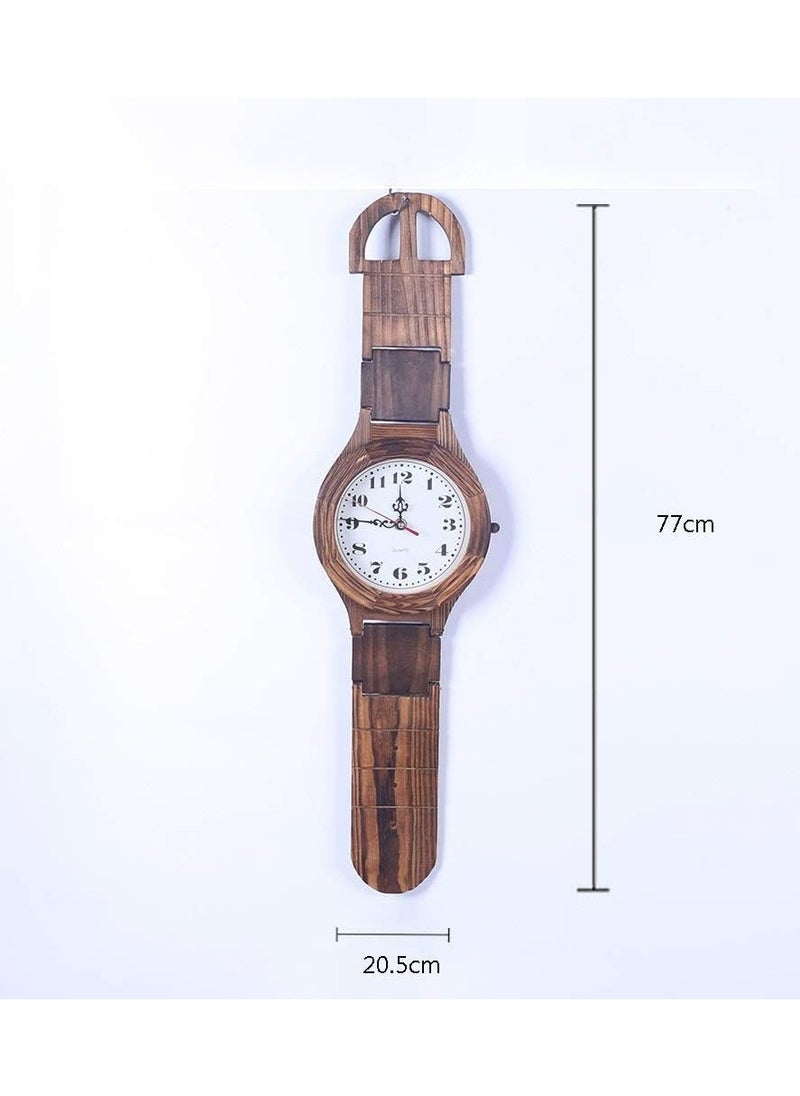 Wooden Wristwatch-Shaped Table Clock or Wall Clock.