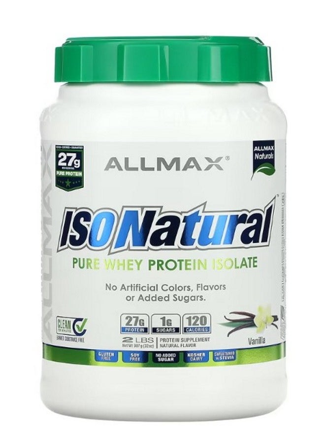 IsoNatural Pure Whey Protein Isolate Vanilla 2 lbs 907 g