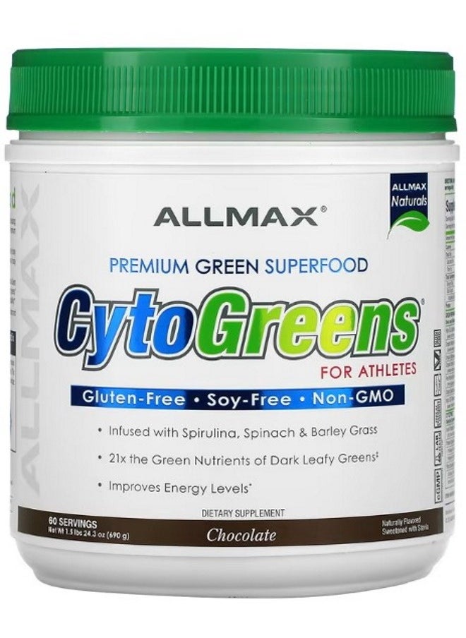 CytoGreens Premium Green Superfood for Athletes Chocolate 1.5 lbs 690 g